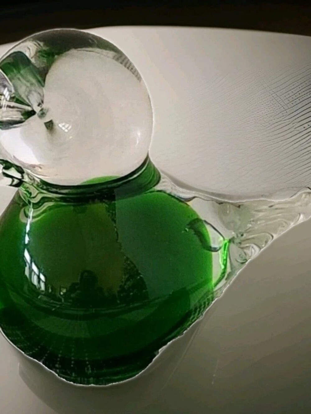 Vintage Eneryda Sweden 4" Green Art Glass Bird Figurine MCM Paperweight Cased - Picture 4 of 11